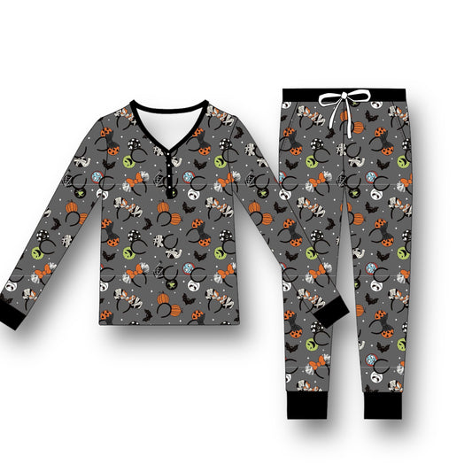 Spooky Ears (grey): (Adult) Bamboo Pajama